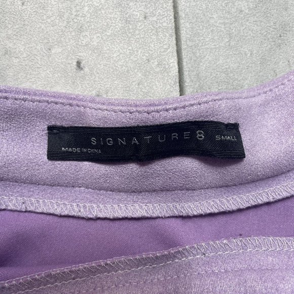 Signature 8 Purple Velvet Zip Flare‎ Mini Skirt Womens Size S Small EUC - Picture 2 of 6